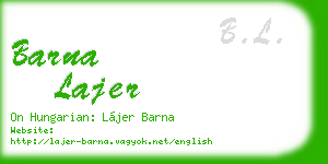 barna lajer business card